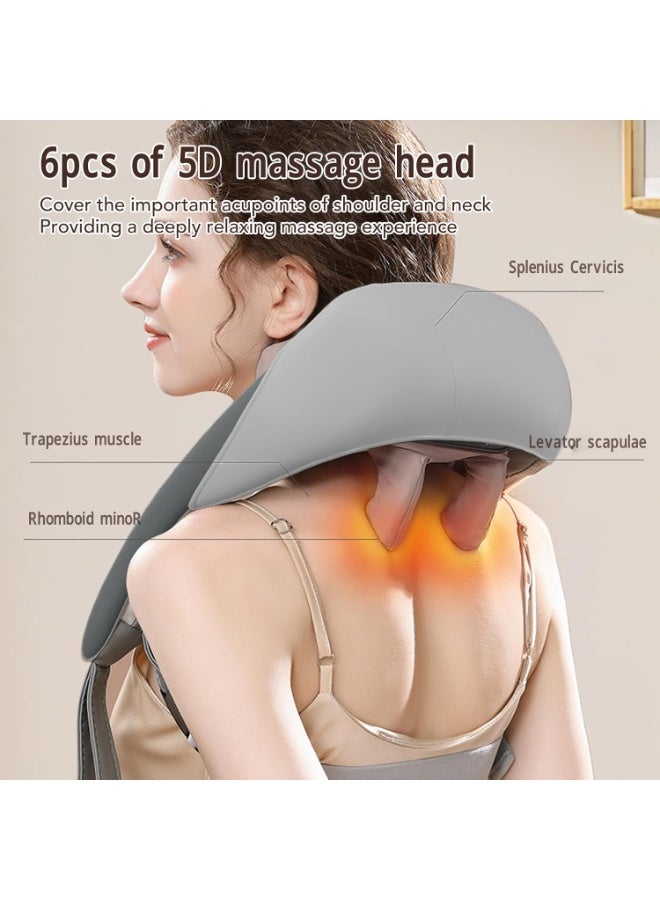 جهاز تدليك الرقبة والكتف بالحرارة – وسادة كهربائية للتدليك العميق – تخفيف توتر الرقبة والكتف والرأس – تدليك يحاكي اليد البشرية - Image 5